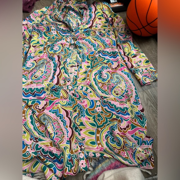 Boden Green Kate Satin Shirt Dress US Size 14R - Picture 9 of 14